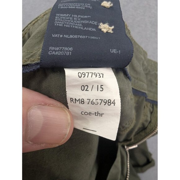 Tommy Hilfiger Pants Womens 2 Green Chino Ankle Crop Roll Tab Cotton Stretch - Picture 13 of 14